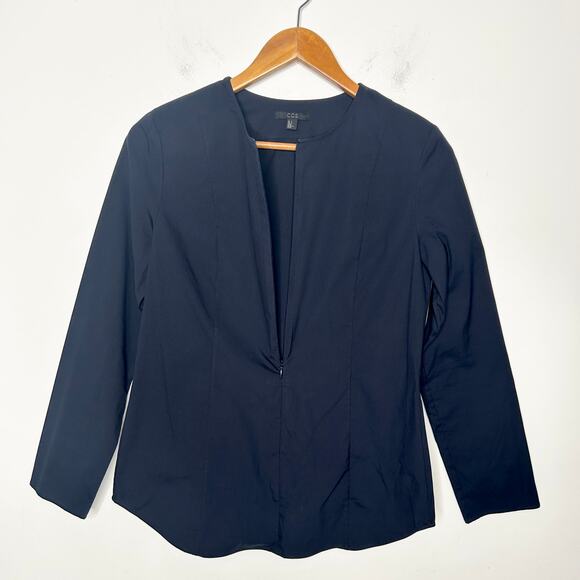 COS Top Womens Size 8 Navy Tailored Office Siren Professional Work Classic Event - Picture 2 of 5